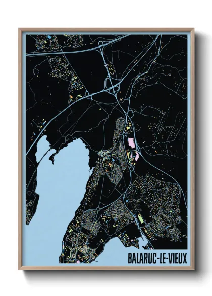 Une affiche de carte sur Balaruc-le-Vieux