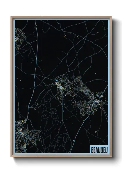 Une affiche de carte sur Beaulieu