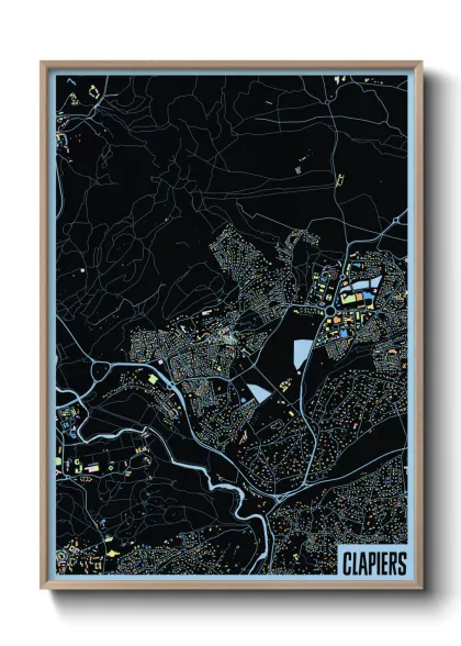 Une affiche de carte sur Clapiers