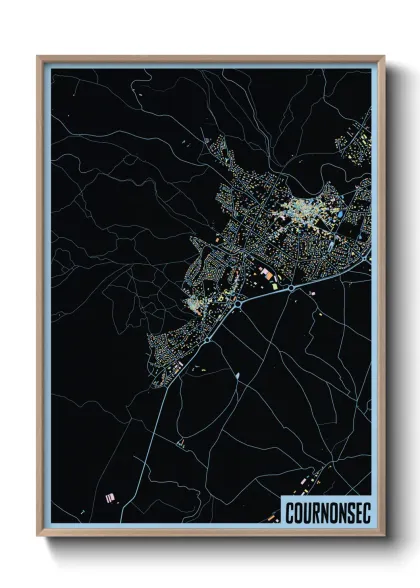 Une affiche de carte sur Cournonsec