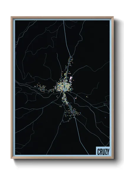 Une affiche de carte sur Cruzy