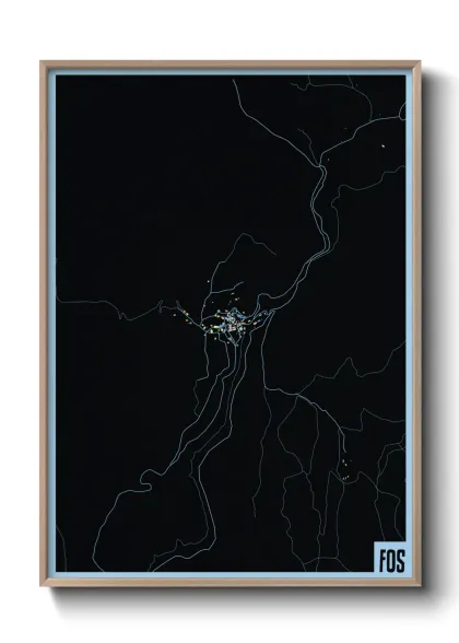 Une affiche de carte sur Fos