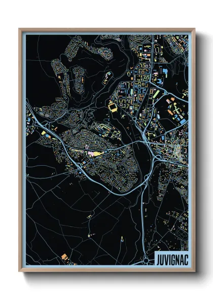 Une affiche de carte sur Juvignac