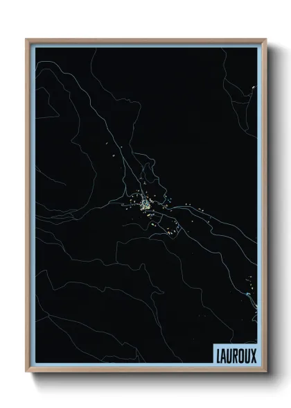 Une affiche de carte sur Lauroux