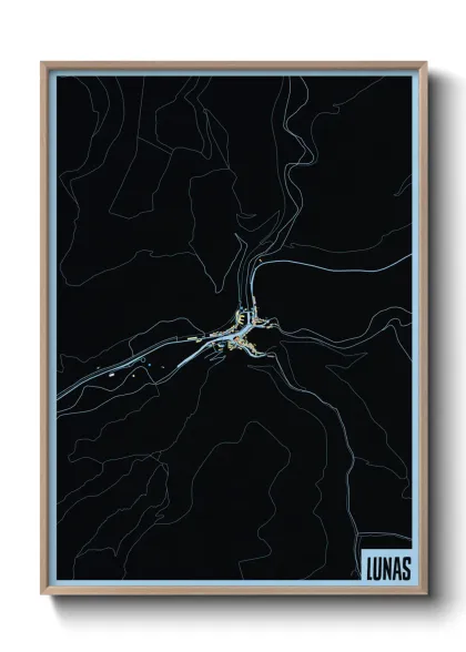 Une affiche de carte sur Lunas