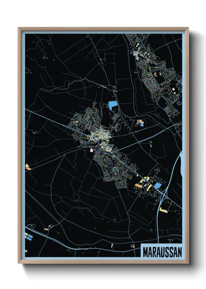 Une affiche de carte sur Maraussan