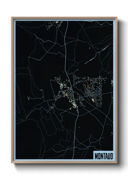 Une affiche de carte sur Montaud