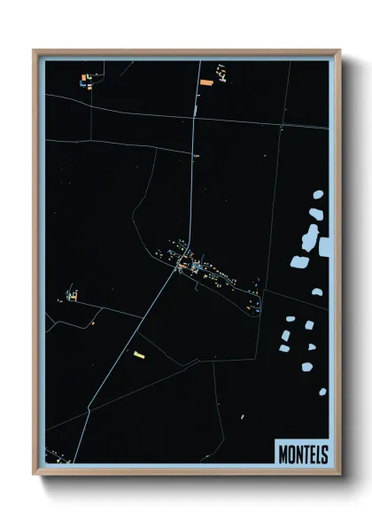 Une affiche de carte sur Montels