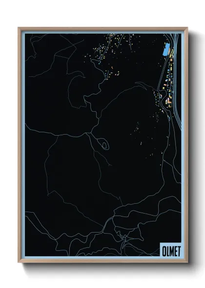 Une affiche de carte sur Olmet