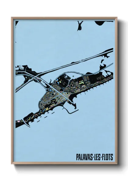 Une affiche de carte sur Palavas-les-Flots