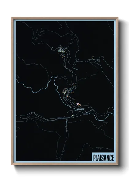 Une affiche de carte sur Plaisance