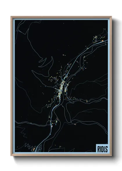 Une affiche de carte sur Riols