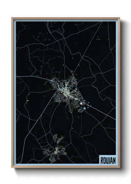 Une affiche de carte sur Roujan