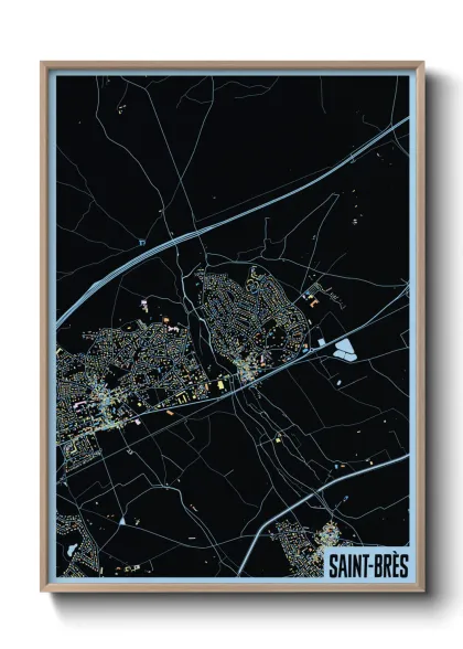 Une affiche de carte sur Saint-Brès