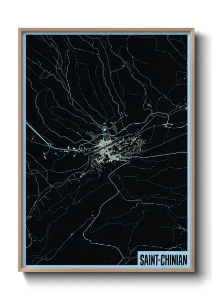 Une affiche de carte sur Saint-Chinian