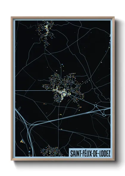 Une affiche de carte sur Saint-Félix-de-Lodez