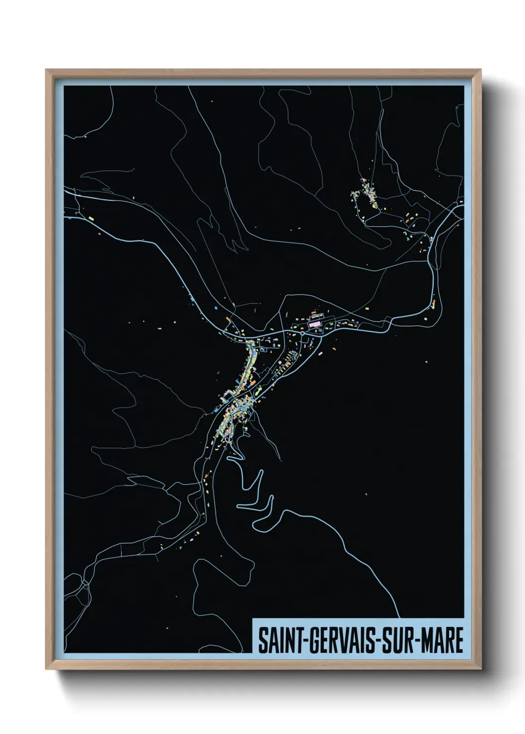 Un poster carte Saint-Gervais-sur-Mare