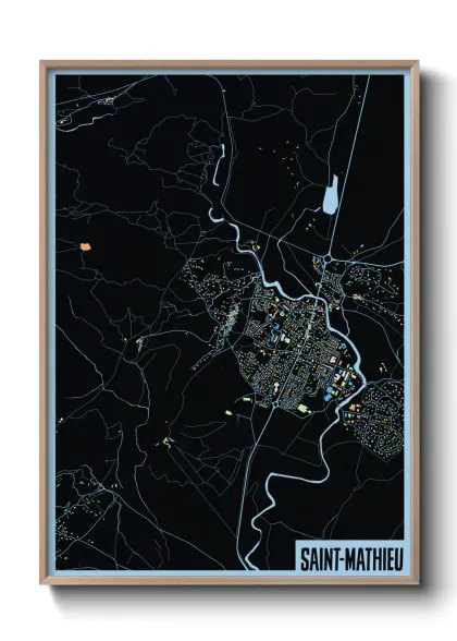 Une affiche de carte sur Saint-Mathieu