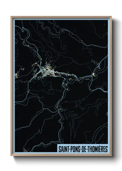 Une affiche de carte sur Saint-Pons-de-Thomières