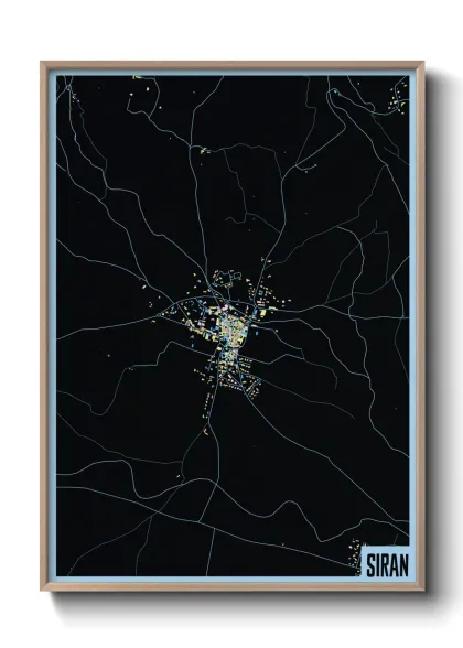 Une affiche de carte sur Siran