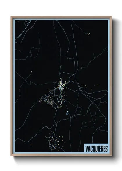 Une affiche de carte sur Vacquières