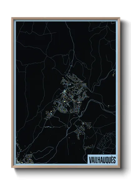 Une affiche de carte sur Vailhauquès