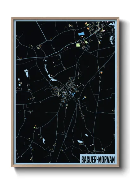 Une affiche de carte sur Baguer-Morvan