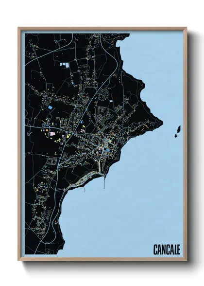 Une affiche de carte sur Cancale