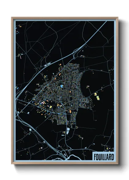 Une affiche de carte sur Fouillard