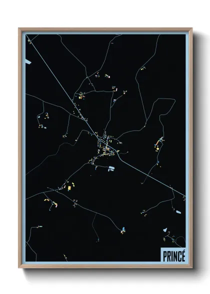 Une affiche de carte sur Princé