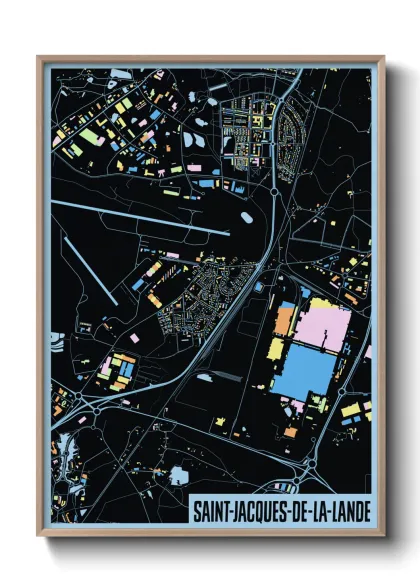 Une affiche de carte sur Saint-Jacques-de-la-Lande