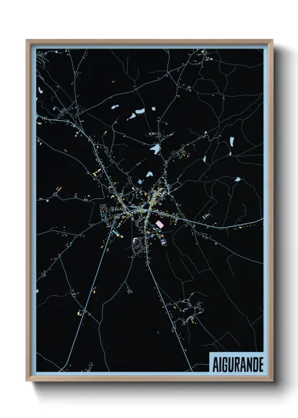 Une affiche de carte sur Aigurande