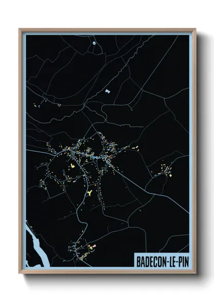 Une affiche de carte sur Badecon-le-Pin