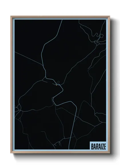 Une affiche de carte sur Baraize