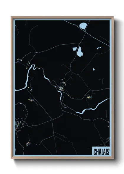 Une affiche de carte sur Chalais