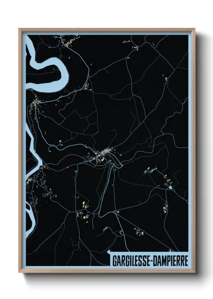 Une affiche de carte sur Gargilesse-Dampierre