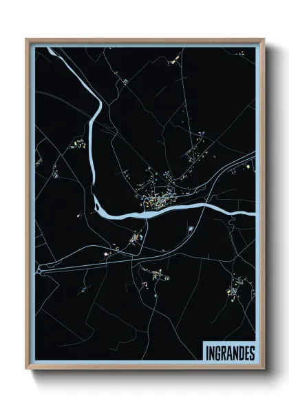 Une affiche de carte sur Ingrandes