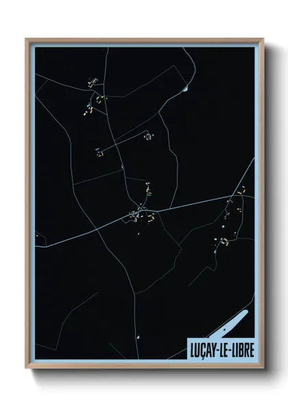 Une affiche de carte sur Luçay-le-Libre