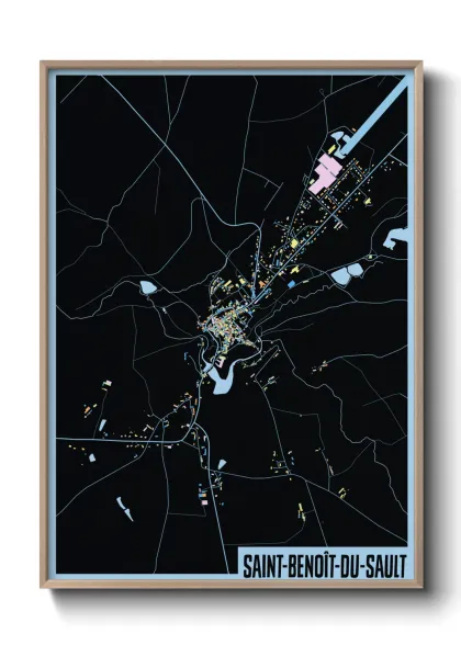 Une affiche de carte sur Saint-Benoît-du-Sault