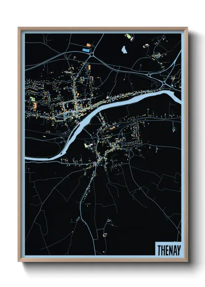 Une affiche de carte sur Thenay