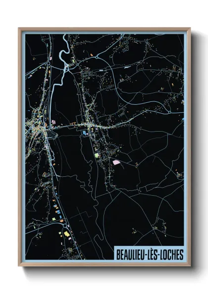 Une affiche de carte sur Beaulieu-lès-Loches