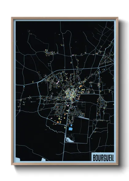 Une affiche de carte sur Bourgueil