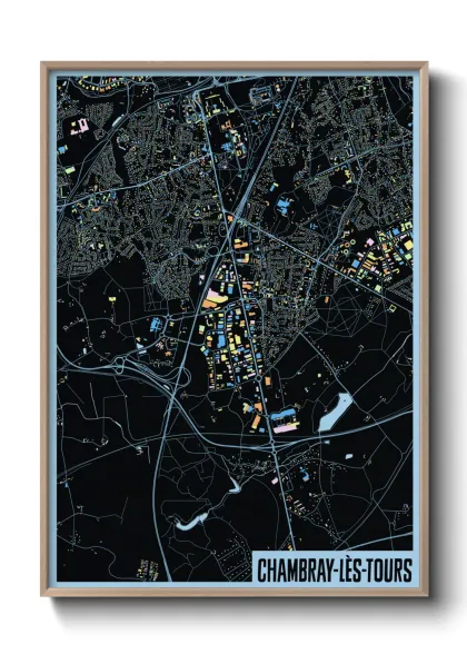 Une affiche de carte sur Chambray-lès-Tours