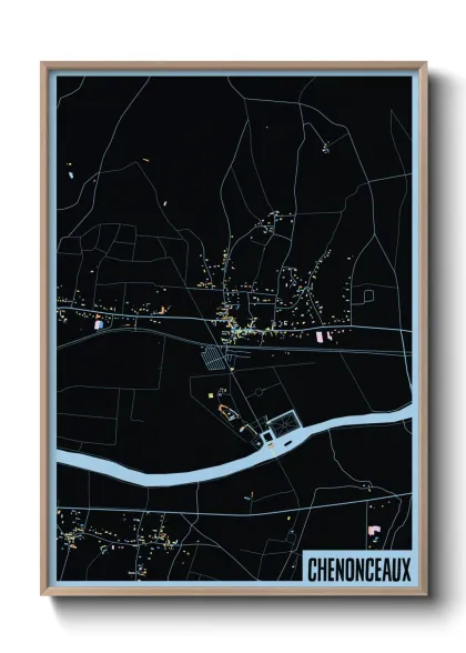 Une affiche de carte sur Chenonceaux