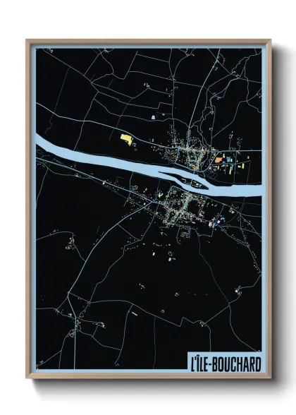 Une affiche de carte sur L'Île-Bouchard