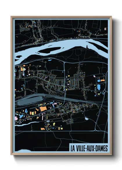 Une affiche de carte sur La Ville-aux-Dames