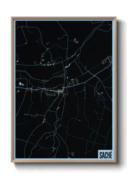 Une affiche de carte sur Saché