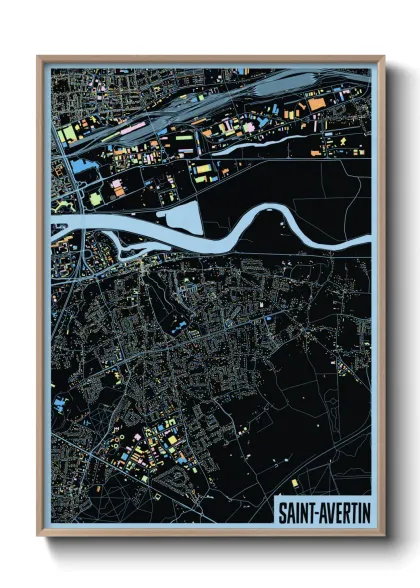 Une affiche de carte sur Saint-Avertin