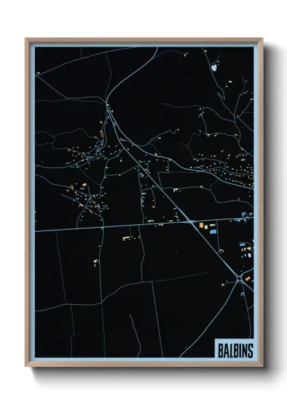 Une affiche de carte sur Balbins