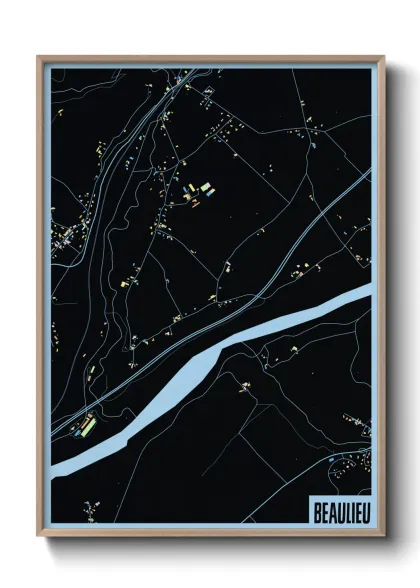 Une affiche de carte sur Beaulieu